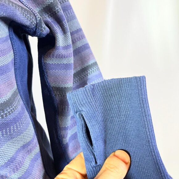 Lululemon Size 6 Full Zip Hooded Jacket Striped Fleece Lined *Flaws - Picture 8 of 14